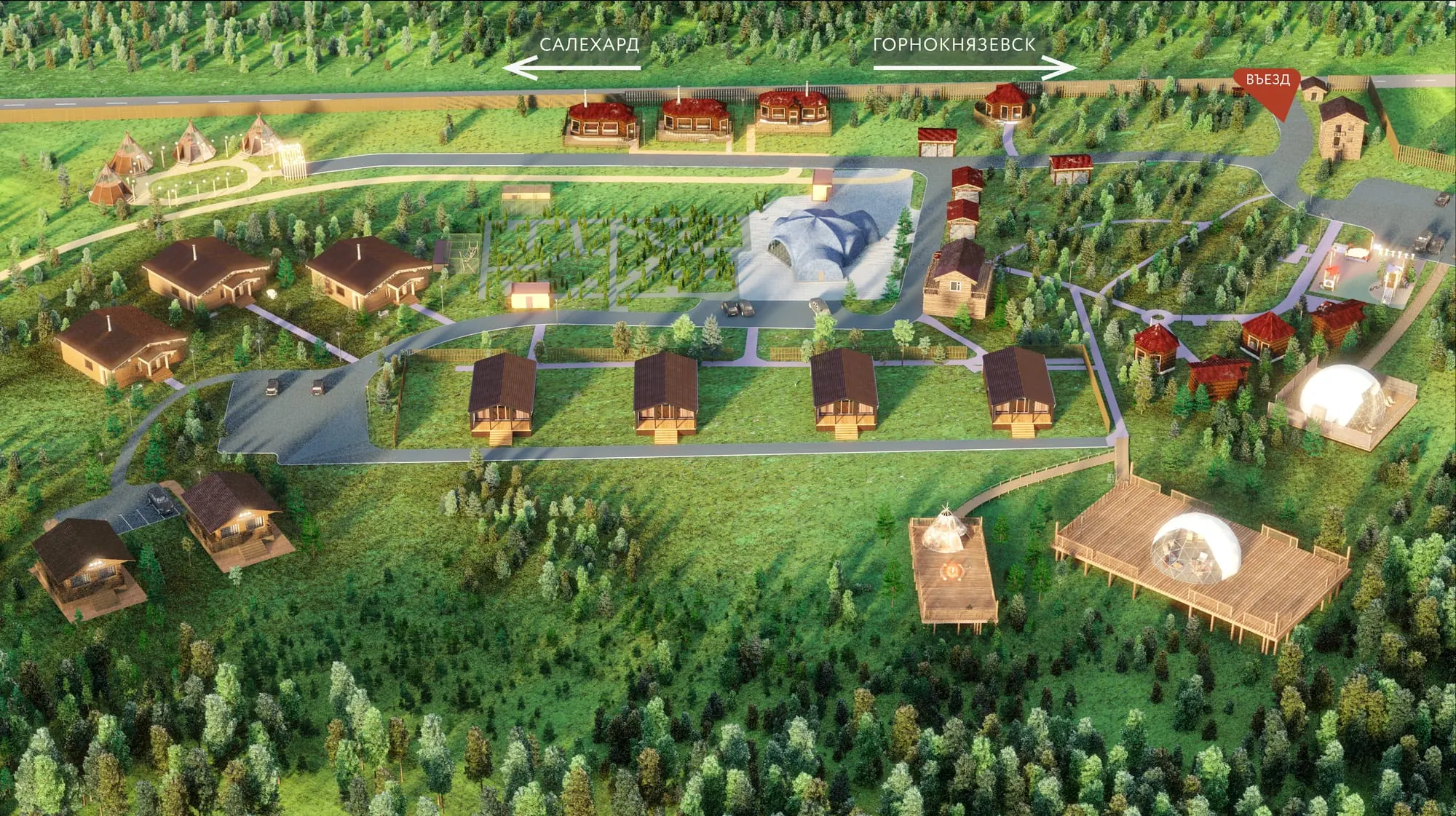 Схема загородного комплекса Ямал Парк, 2026 год